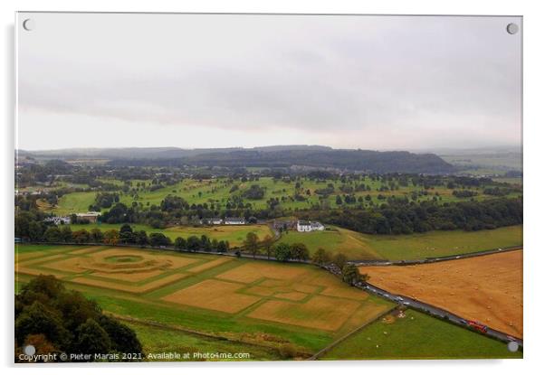 Landscape from Stirling Castle Scotland Acrylic by Pieter Marais
