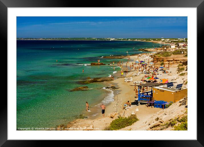 Es Copinyar beach bar Framed Mounted Print by Vicente Sargues