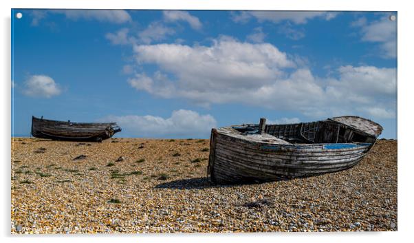 Abandoned fishing boats Acrylic by Adrian Rowley
