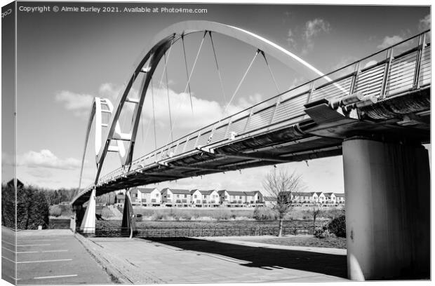 Black and white bridge Canvas Print by Aimie Burley