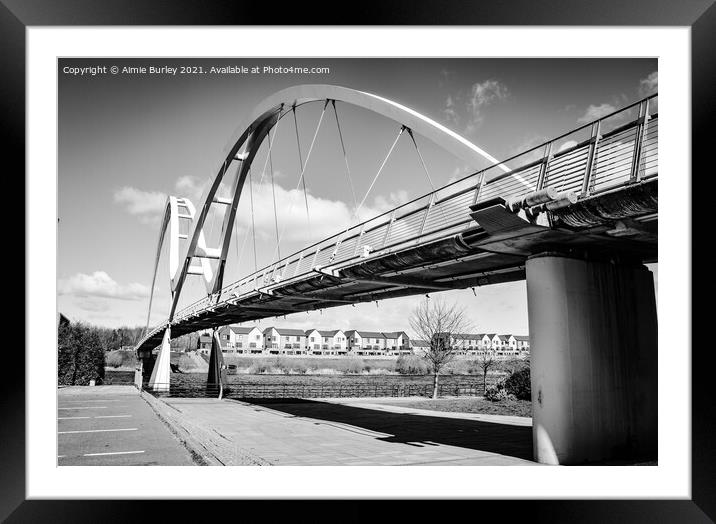 Black and white bridge Framed Mounted Print by Aimie Burley