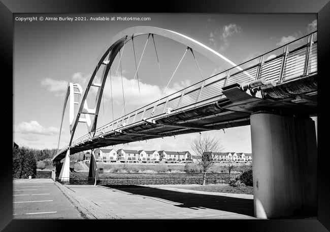 Black and white bridge Framed Print by Aimie Burley