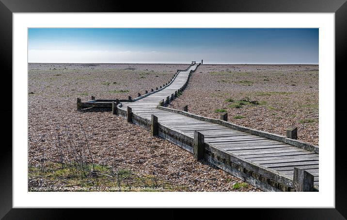 Dungeness walkway Framed Mounted Print by Adrian Rowley