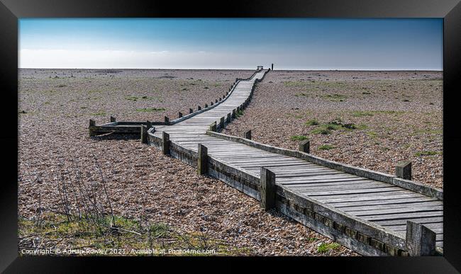 Dungeness walkway Framed Print by Adrian Rowley