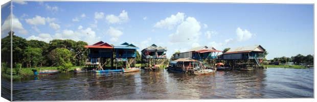 Tonlesap lake cambodia floating village 3 Canvas Print by Sonny Ryse