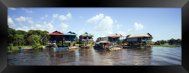 Tonlesap lake cambodia floating village 3 Framed Print by Sonny Ryse
