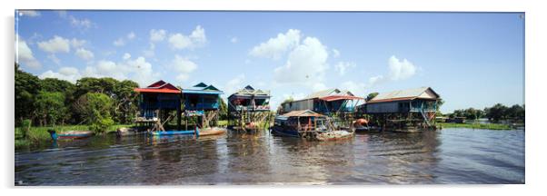 Tonlesap lake cambodia floating village 3 Acrylic by Sonny Ryse