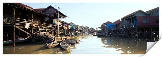 Tonlesap lake cambodia floating village kampong khleang 3 Print by Sonny Ryse
