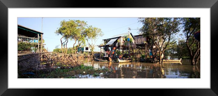 Tonle Sap Lake House Framed Mounted Print by Sonny Ryse