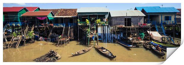 Tonlesap lake cambodia floating village kampong khleang 4 Print by Sonny Ryse