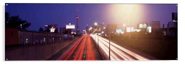 TORONTO FREEWAY SKYLINE CANADA Acrylic by Sonny Ryse