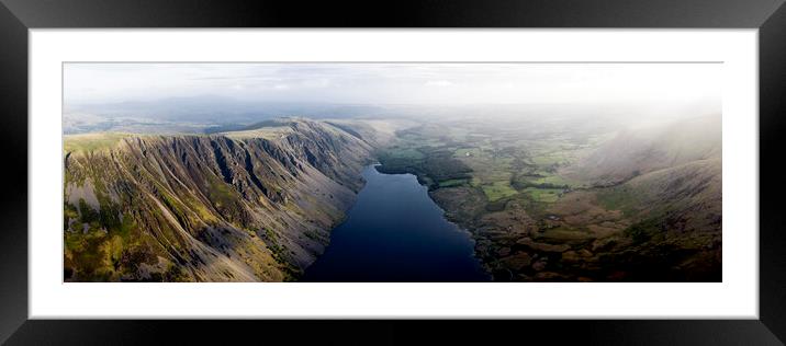 Wastwater aerial in the Lake District Framed Mounted Print by Sonny Ryse
