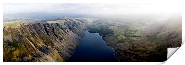 Wastwater aerial in the Lake District Print by Sonny Ryse