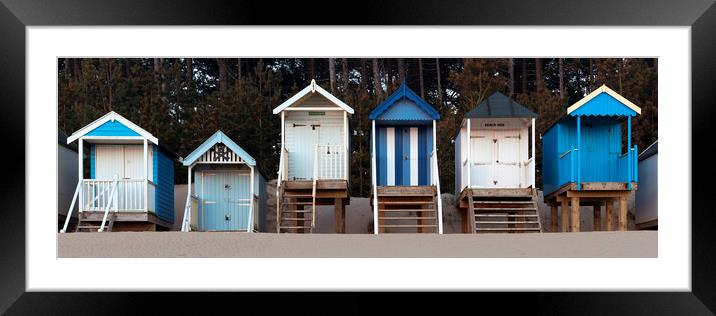 Wells Next the Sea Colouful Beach huts england Framed Mounted Print by Sonny Ryse