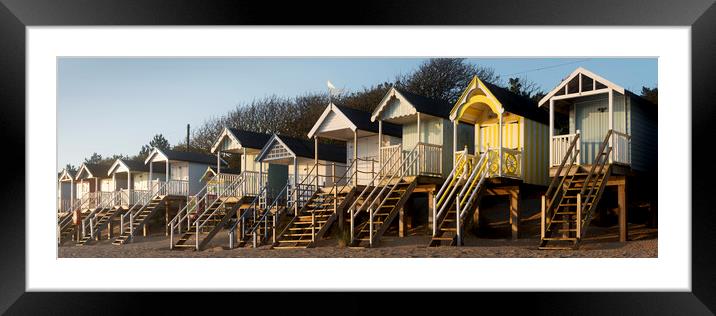 Wells Next the Sea Colouful Beach huts england Framed Mounted Print by Sonny Ryse