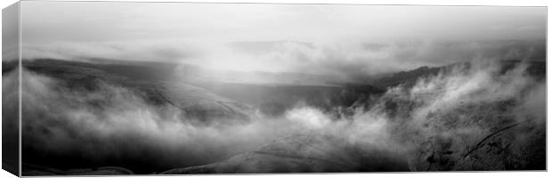 Yorkshire Dales mist black and white Canvas Print by Sonny Ryse