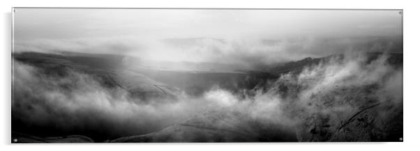 Yorkshire Dales mist black and white Acrylic by Sonny Ryse