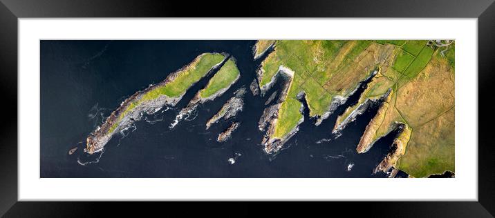 Wild Atlantic way rocky coast from above ireland Framed Mounted Print by Sonny Ryse