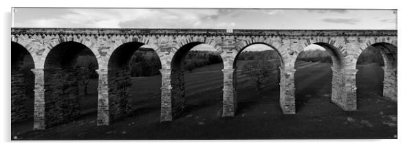 Yorkshire Viaduct black and white Acrylic by Sonny Ryse