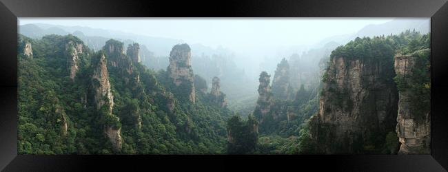 Zhangjiajie National Park Wulingyuan mountains forest Framed Print by Sonny Ryse