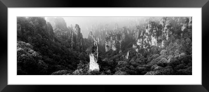 Zhangjiajie National Park Wulingyuan mountains forest Framed Mounted Print by Sonny Ryse
