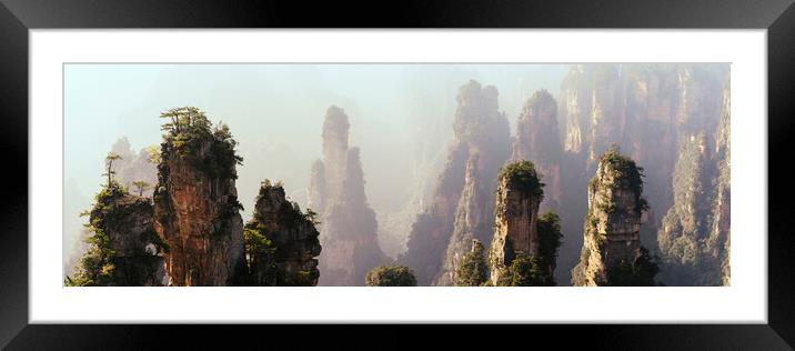 Zhangjiajie National Park Wulingyuan mountains forest Framed Mounted Print by Sonny Ryse