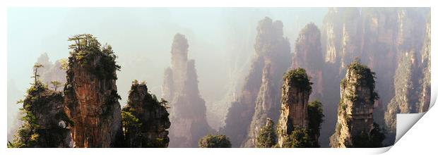 Zhangjiajie National Park Wulingyuan mountains forest Print by Sonny Ryse