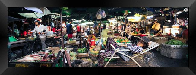 Cambodia street market siem reap Framed Print by Sonny Ryse