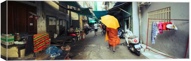 Siem reap cambodia street monk Canvas Print by Sonny Ryse