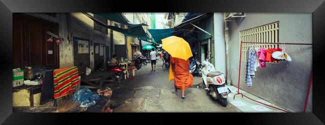 Siem reap cambodia street monk Framed Print by Sonny Ryse