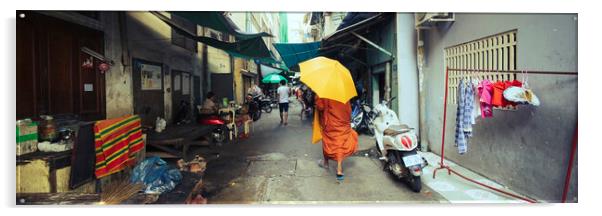 Siem reap cambodia street monk Acrylic by Sonny Ryse