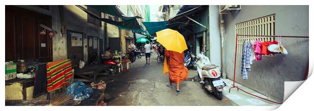 Siem reap cambodia street monk Print by Sonny Ryse
