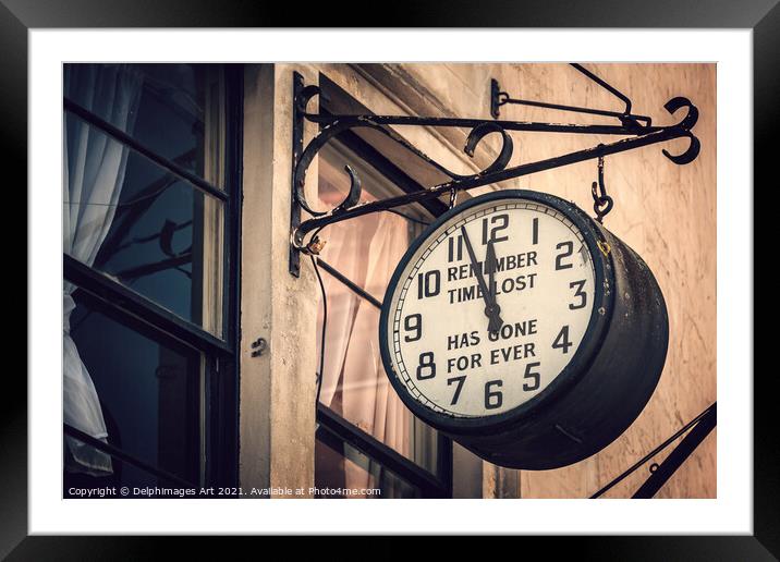 Time has gone, vintage street clock Framed Mounted Print by Delphimages Art