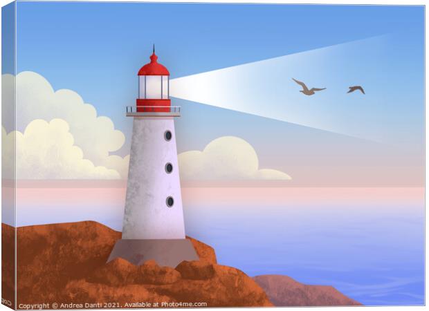 Pastel colors lighthouse Canvas Print by Andrea Danti