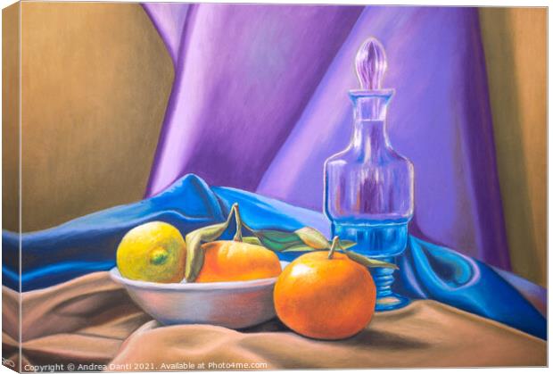 Still life with lemon and tangerines Canvas Print by Andrea Danti
