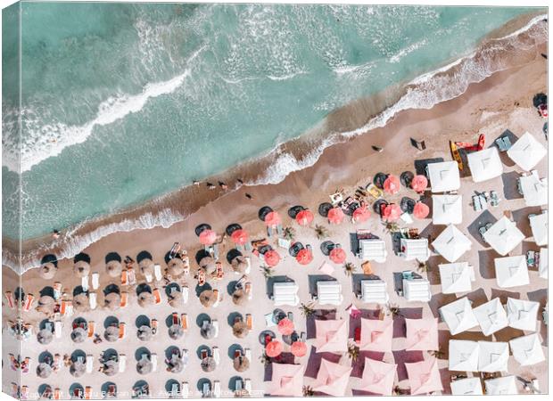 Ocean Aerial Beach Print, Bondi Beach, Aerial Photography Canvas Print by Radu Bercan