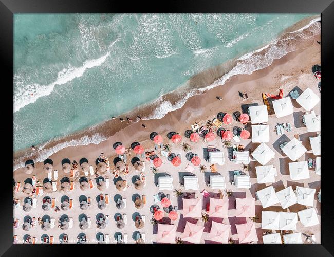 Ocean Aerial Beach Print, Bondi Beach, Aerial Photography Framed Print by Radu Bercan