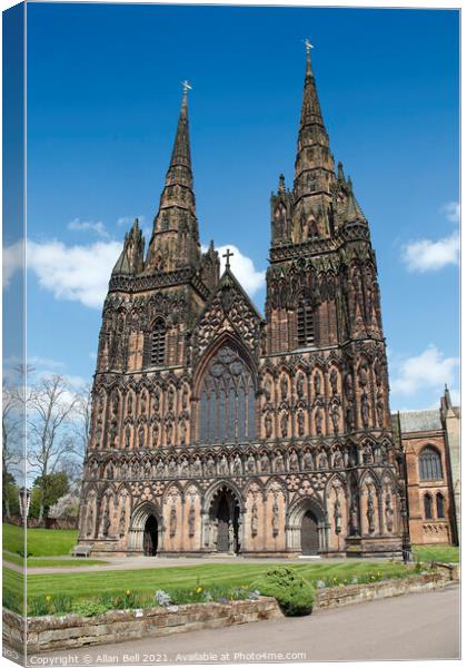 Lichfield Cathedral Canvas Print by Allan Bell