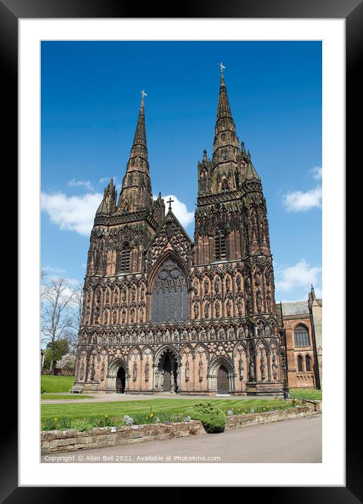 Lichfield Cathedral Framed Mounted Print by Allan Bell