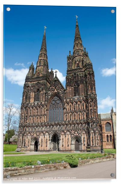 Lichfield Cathedral Acrylic by Allan Bell