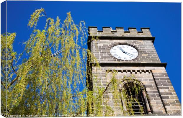 St Marys Church in Spring Todmorden Canvas Print by Mark Sunderland