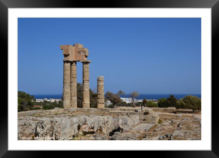 Acropolis of Rhodes Framed Mounted Print by Paulina Sator