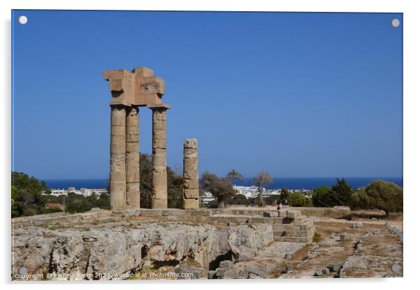 Acropolis of Rhodes Acrylic by Paulina Sator