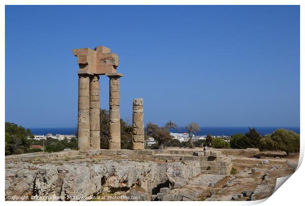 Acropolis of Rhodes Print by Paulina Sator