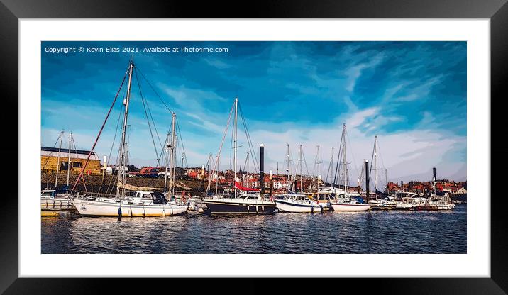 whitby harbor poster Framed Mounted Print by Kevin Elias