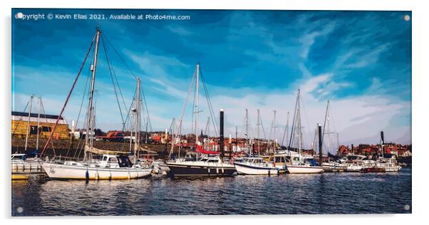whitby harbor poster Acrylic by Kevin Elias