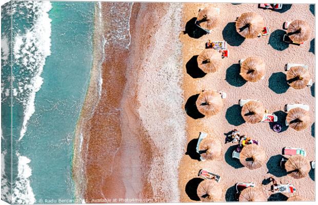 Aerial Beach Print, Summer Beach Photography Canvas Print by Radu Bercan