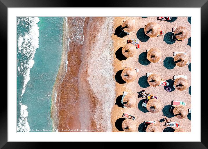 Aerial Beach Print, Summer Beach Photography Framed Mounted Print by Radu Bercan