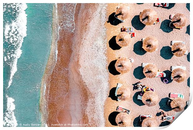 Aerial Beach Print, Summer Beach Photography Print by Radu Bercan