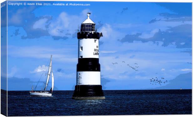 Penmon lighthouse poster. Canvas Print by Kevin Elias